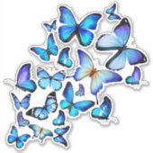 Exquise Blue Butterfly Decoratieve Sticker Blad (Voorkant)