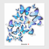 Exquise Blue Butterfly Decoratieve Sticker Blad (Vel)