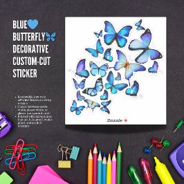 Exquise Blue Butterfly Decoratieve Sticker Blad