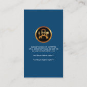 Exquise Blue Suit Waiter Gold Cutlery Visitekaartje (Achterkant)
