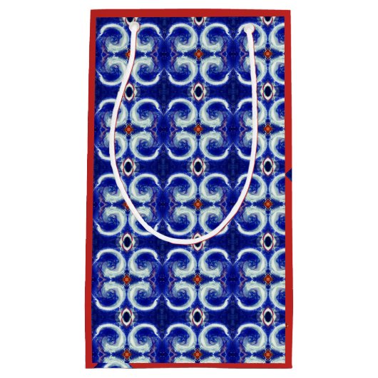 Exquise blue swirlspeeltas klein cadeauzakje (Voorkant)