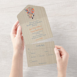 Exquise Boho Dream Catcher Bruiloft Alles In Een All In One Uitnodiging