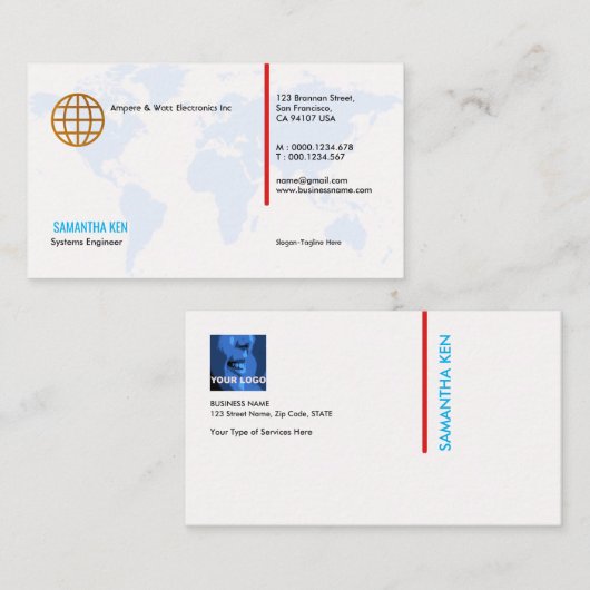 Exquise Concise Blue Atlas Visitekaartje (Voorkant / Achterkant)