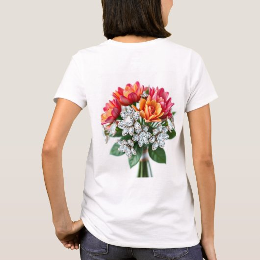Exquise diamanten boeket: een prachtige bloemenmee t-shirt (Achterkant)