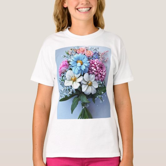 Exquise diamanten boeket: een prachtige bloemenmee t-shirt (Voorkant)