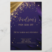 Exquise Donkerblauw en Goud Gepersonaliseerd Flyer (Voorkant)