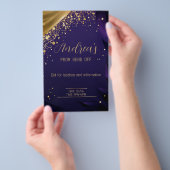 Exquise Donkerblauw en Goud Gepersonaliseerd Flyer (Hand)