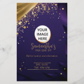 Exquise Donkerblauw en Goud Gepersonaliseerde Flye Flyer (Voorkant)