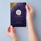 Exquise Donkerblauw en Goud Gepersonaliseerde Flye Flyer (Hand)