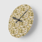 Exquise duiven tegen bloemenillustratie ronde klok (Hoek)