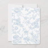Exquise Dusty Blue Baroque Lijst Baby shower Bedankkaart (Achterkant)