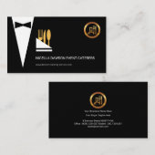 Exquise Elegant Black Tuxedo Waiter Caterer Visitekaartje (Voorkant / Achterkant)