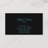 Exquise Flowers Visitekaartje, Turquoise Visitekaartje (Achterkant)