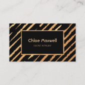 Exquise Gold Black Stripe minimalist Visitekaartje (Voorkant)