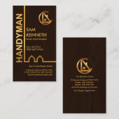 Exquise Gold Building Wood Grain Handyman Visitekaartje (Voorkant / Achterkant)