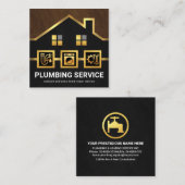 Exquise Gold Home Pipe Line Plumbing Vierkante Visitekaartje (Voorkant / Achterkant)