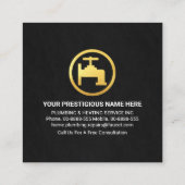 Exquise Gold Home Pipe Line Plumbing Vierkante Visitekaartje (Achterkant)