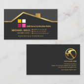 Exquise Gold Roof Border Handyman Contractor Visitekaartje (Voorkant / Achterkant)