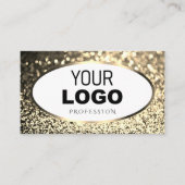 Exquise Gold Sparkling Glitter Wit Toevoegen Logo Visitekaartje (Voorkant)