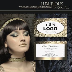 Exquise Gold Sparkling Glitter Wit Toevoegen Logo Visitekaartje