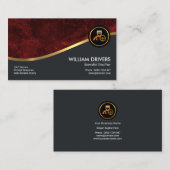 Exquise Gold Wave Over Red Grunge Chauffeur Visitekaartje (Voorkant / Achterkant)