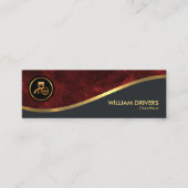 Exquise Gold Wave Red Grunge Chauffeur Mini Visitekaartje (Voorkant)
