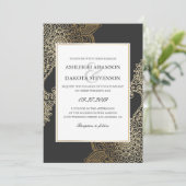 Exquise Golden Floral Henna Wedding Kaart (Staand voorkant)