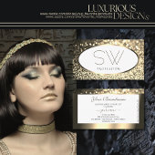 Exquise Goud Sprankelend Glitter Wit Monogram Visitekaartje