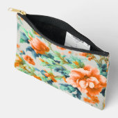 Exquise Gouden Bloemen en Blauw, Groen Bladeren Etui (Open)