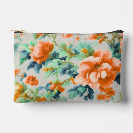 Exquise Gouden Bloemen en Blauw, Groen Bladeren Etui