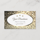Exquise Gouden Sprankelende Glitter Wit met Juwele Visitekaartje (Voorkant)