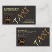 Exquise Grey Gold Taxi Signage Taxi Driver Visitekaartje (Voorkant / Achterkant)