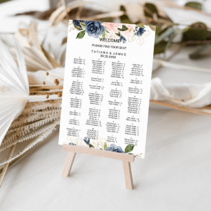 Exquise Herfst Floral Alfabetical Seating Chart Poster