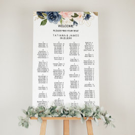 Exquise Herfst Floral Alfabetical Seating Chart Poster