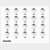 Exquise Herfst Floral Love is Sweet Wedding Ronde Sticker (Vel)