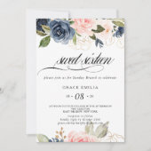 Exquise Herfst Floral Sweet Sixteen Birthday Party Kaart (Voorkant)