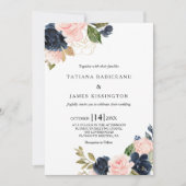 Exquise Herfst Floral Wedding Kaart (Voorkant)