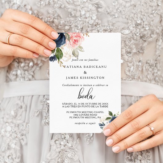 Exquise Herfst Floral Wedding Kaart