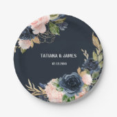 Exquise Herfst Floral Wedding Papieren Bordje (Voorkant)