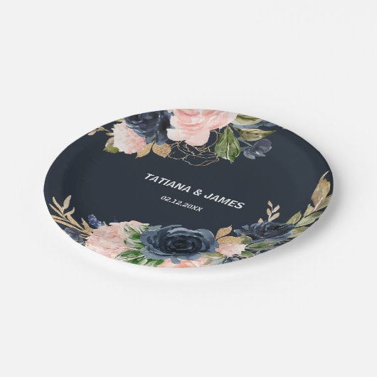 Exquise Herfst Floral Wedding Papieren Bordje (Gekanteld)