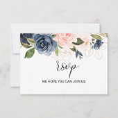 Exquise Herfst Floral Wedding RSVP Kaartje (Voorkant)