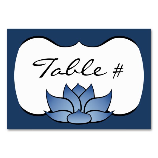 Exquise Lotus in Blue Table Kaart (Voorkant)