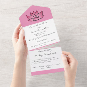 Exquise Lotus in roze allen in één uitnodiging