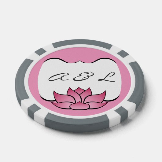 Exquise Lotus in roze Poker Chips (Enkel)