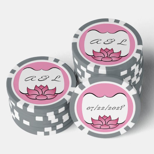 Exquise Lotus in roze Poker Chips (Opstapeling)