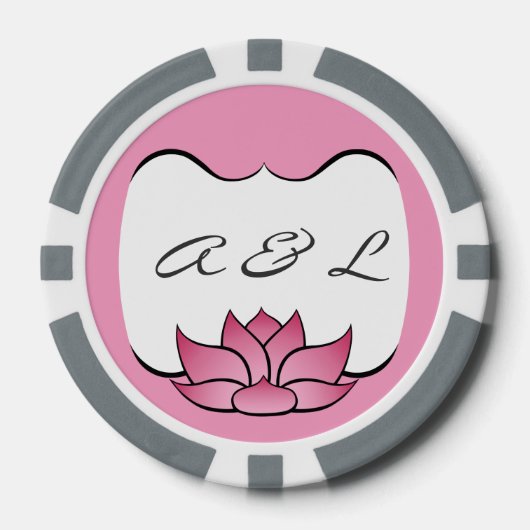 Exquise Lotus in roze Poker Chips (Voorkant)