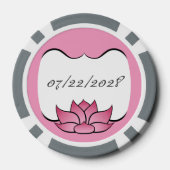 Exquise Lotus in roze Poker Chips (Achterkant)