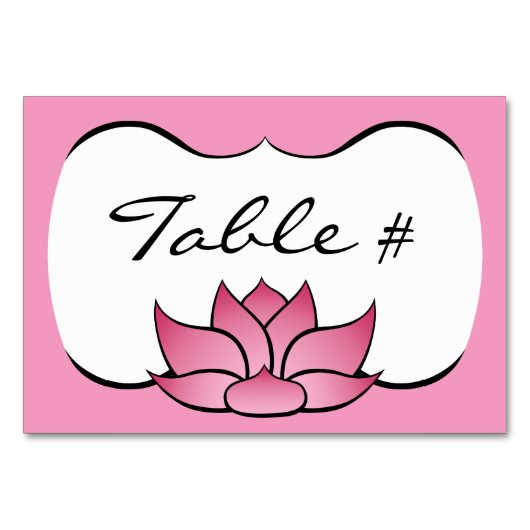 Exquise Lotus in Roze Table Kaart (Voorkant)