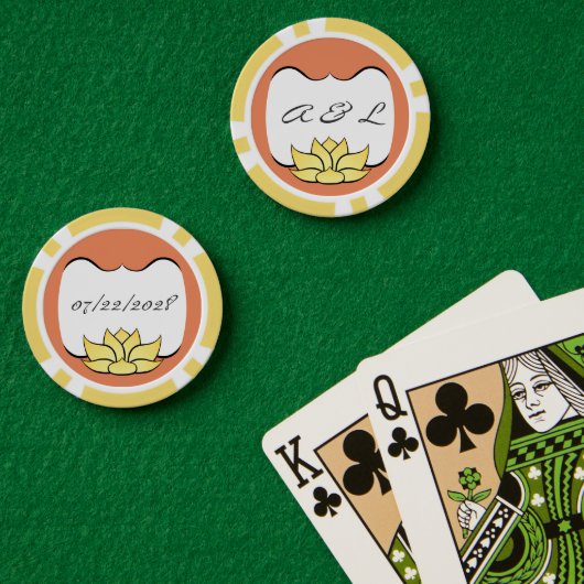 Exquise Lotus in Sun Kust Poker Chips (Pokertafel (Dubbel))