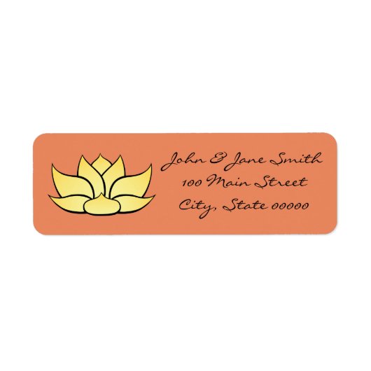 Exquise Lotus in Sun Kust Return Address Label (Voorkant)